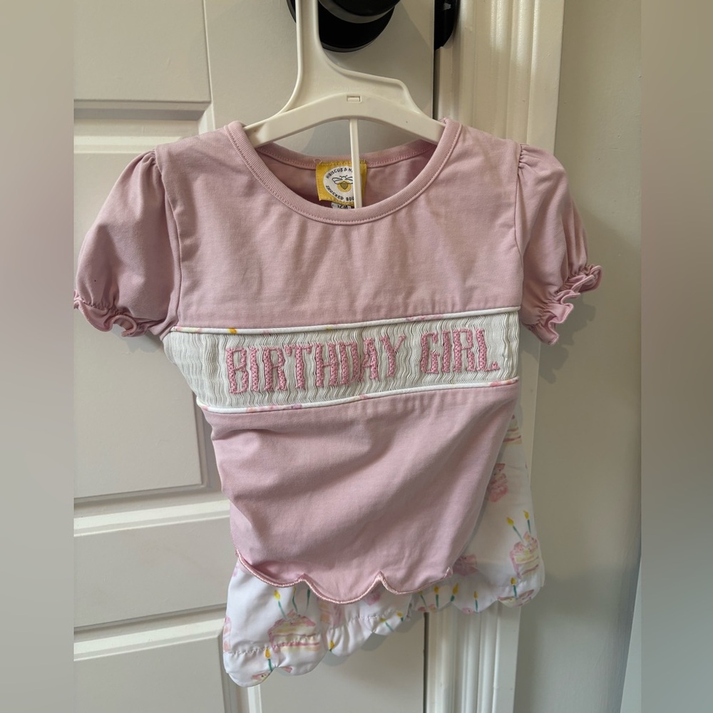 Pink Birthday Girl Shorts Set